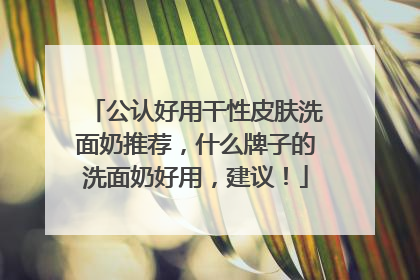 公认好用干性皮肤洗面奶推荐，什么牌子的洗面奶好用，建议！