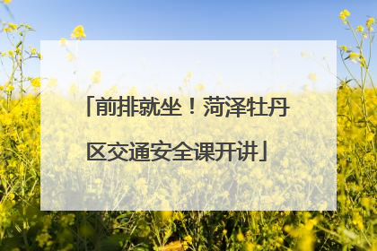 前排就坐！菏泽牡丹区交通安全课开讲