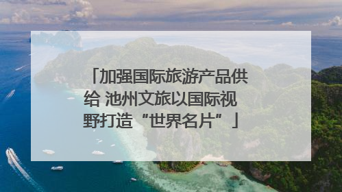 加强国际旅游产品供给 池州文旅以国际视野打造“世界名片”
