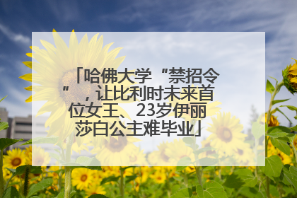 哈佛大学“禁招令”，让比利时未来首位女王、23岁伊丽莎白公主难毕业