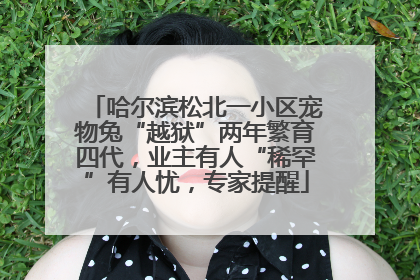 哈尔滨松北一小区宠物兔“越狱”两年繁育四代，业主有人“稀罕”有人忧，专家提醒