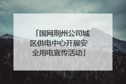 国网荆州公司城区供电中心开展安全用电宣传活动