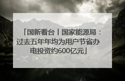 国新看台丨国家能源局：过去五年年均为用户节省办电投资约600亿元