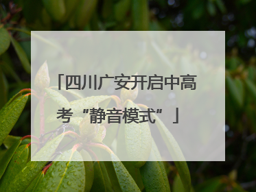 四川广安开启中高考“静音模式”