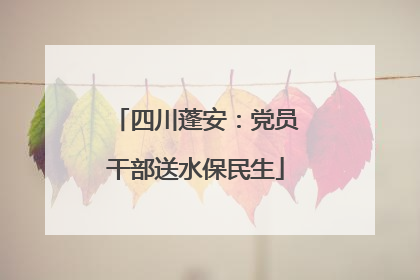 四川蓬安：党员干部送水保民生