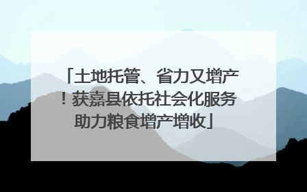 土地托管、省力又增产！获嘉县依托社会化服务助力粮食增产增收