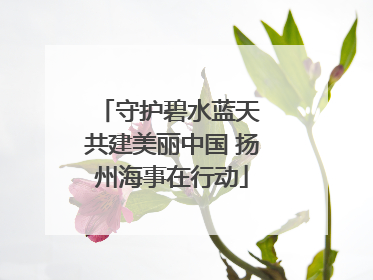 守护碧水蓝天 共建美丽中国 扬州海事在行动