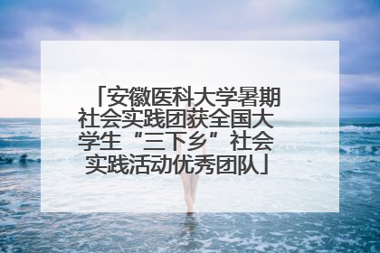 安徽医科大学暑期社会实践团获全国大学生“三下乡”社会实践活动优秀团队