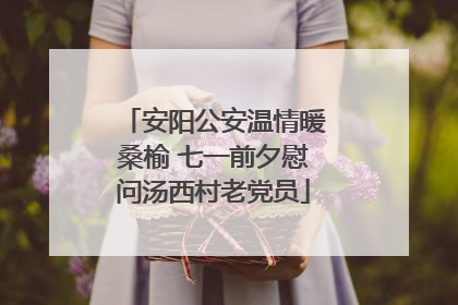 安阳公安温情暖桑榆 七一前夕慰问汤西村老党员