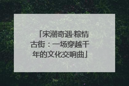 宋潮奇遇·粽情古街：一场穿越千年的文化交响曲
