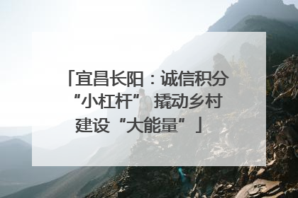 宜昌长阳：诚信积分“小杠杆” 撬动乡村建设“大能量”