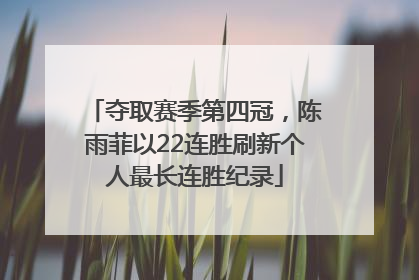 夺取赛季第四冠，陈雨菲以22连胜刷新个人最长连胜纪录