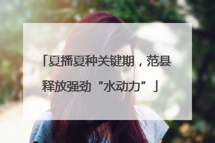 夏播夏种关键期，范县释放强劲“水动力”