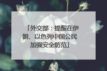 外交部：提醒在伊朗、以色列中国公民加强安全防范