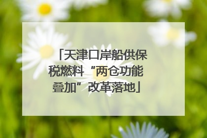 天津口岸船供保税燃料“两仓功能叠加”改革落地