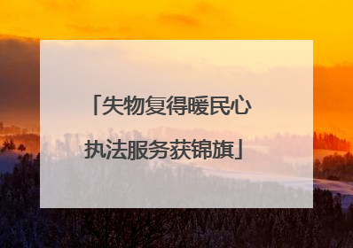 失物复得暖民心 执法服务获锦旗