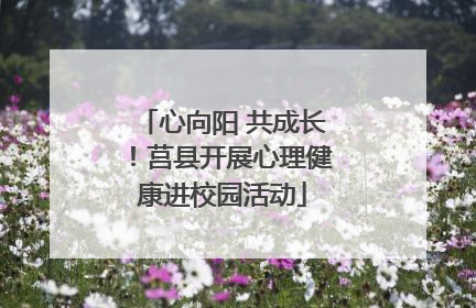 心向阳 共成长！莒县开展心理健康进校园活动