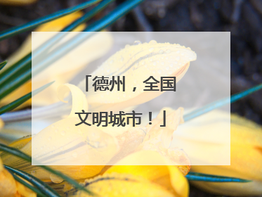 德州，全国文明城市！