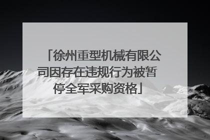 徐州重型机械有限公司因存在违规行为被暂停全军采购资格