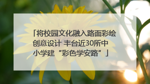 将校园文化融入路面彩绘创意设计 丰台近30所中小学建“彩色学安路”