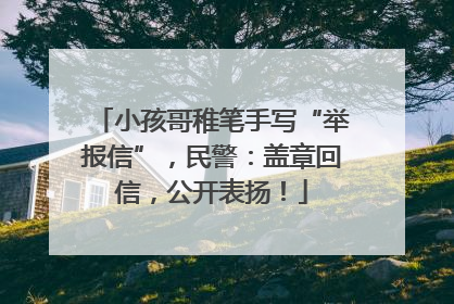 小孩哥稚笔手写“举报信”，民警：盖章回信，公开表扬！