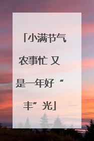 小满节气农事忙 又是一年好“丰”光