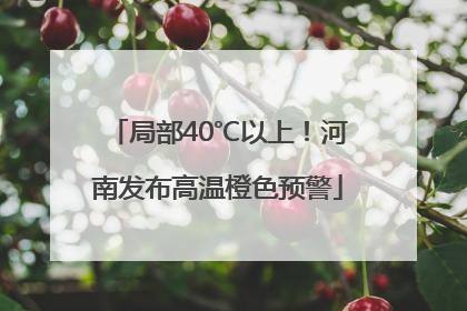 局部40℃以上！河南发布高温橙色预警