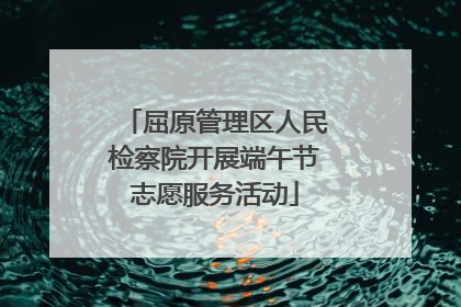 屈原管理区人民检察院开展端午节志愿服务活动