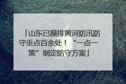 山东已摸排黄河防汛防守重点百余处！“一点一策”制定防守方案