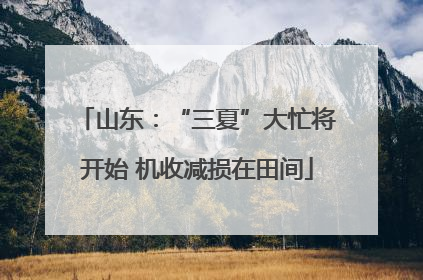 山东：“三夏”大忙将开始 机收减损在田间