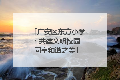 广安区东方小学：共建文明校园 同享和谐之美