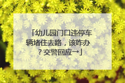 幼儿园门口违停车辆堵住去路，该咋办？交警回应→