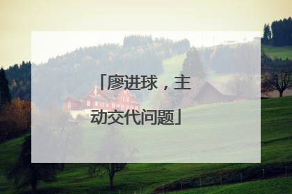 廖进球，主动交代问题