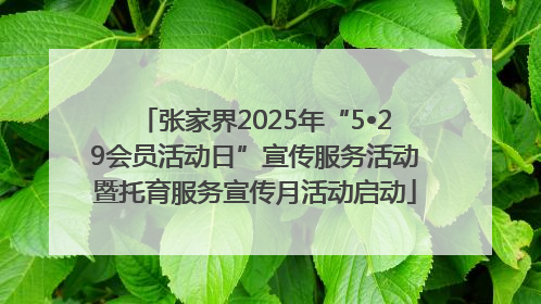 张家界2025年“5•29会员活动日”宣传服务活动暨托育服务宣传月活动启动