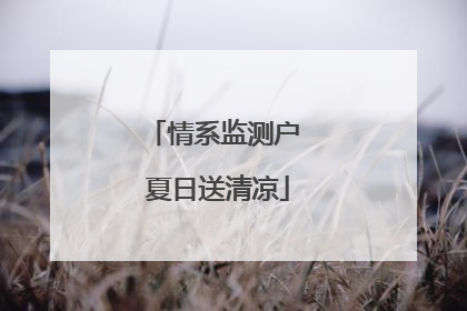情系监测户 夏日送清凉