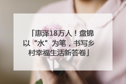 惠泽18万人！盘锦以“水”为笔，书写乡村幸福生活新答卷