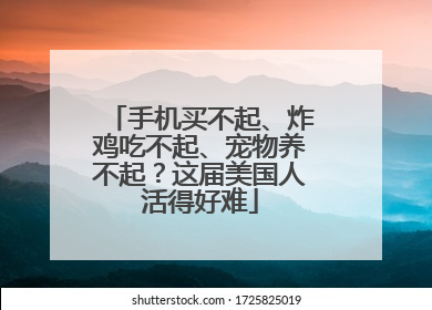 手机买不起、炸鸡吃不起、宠物养不起？这届美国人活得好难