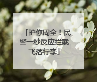 护你周全！民警一秒反应拦截飞落行李