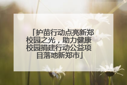 护苗行动点亮新郑校园之光，助力健康校园捐建行动公益项目落地新郑市