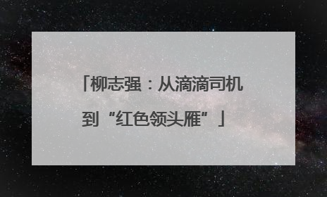 柳志强：从滴滴司机到“红色领头雁”