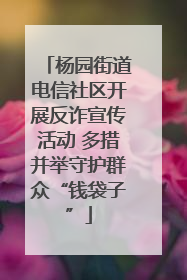 杨园街道电信社区开展反诈宣传活动 多措并举守护群众“钱袋子”