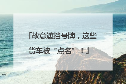 故意遮挡号牌，这些货车被“点名”！