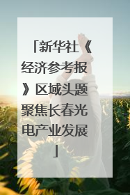 新华社《经济参考报》区域头题聚焦长春光电产业发展