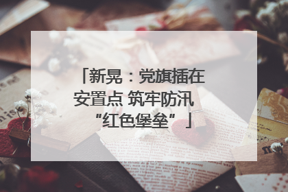 新晃：党旗插在安置点 筑牢防汛“红色堡垒”