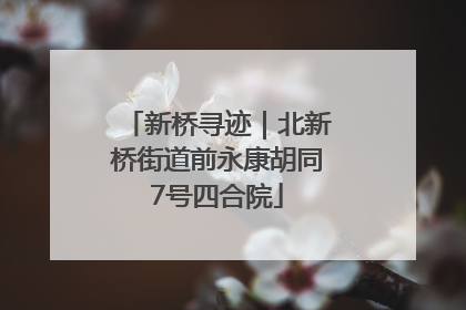 新桥寻迹｜北新桥街道前永康胡同7号四合院