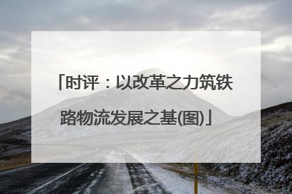时评：以改革之力筑铁路物流发展之基(图)