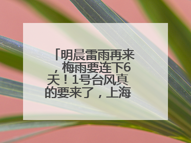 明晨雷雨再来，梅雨要连下6天！1号台风真的要来了，上海天气或有变！