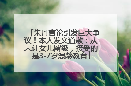朱丹言论引发巨大争议！本人发文道歉：从未让女儿留级，接受的是3-7岁混龄教育