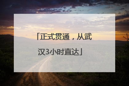 正式贯通，从武汉3小时直达