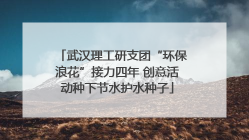 武汉理工研支团“环保浪花”接力四年 创意活动种下节水护水种子